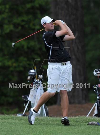 Thumbnail 3 in NCHSAA State 4A Boys Golf Championships (Day 1) photogallery.