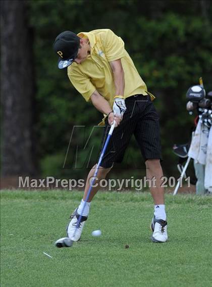 Thumbnail 1 in NCHSAA State 4A Boys Golf Championships (Day 1) photogallery.