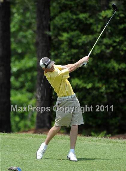 Thumbnail 3 in NCHSAA State 4A Boys Golf Championships (Day 1) photogallery.
