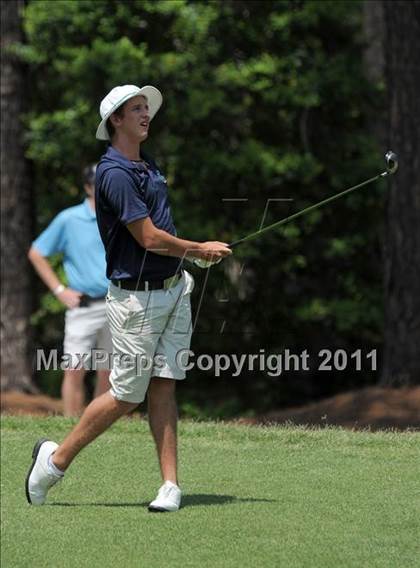 Thumbnail 3 in NCHSAA State 4A Boys Golf Championships (Day 1) photogallery.