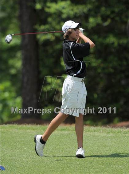 Thumbnail 3 in NCHSAA State 4A Boys Golf Championships (Day 1) photogallery.