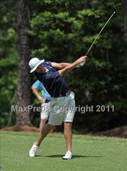 Thumbnail 2 in NCHSAA State 4A Boys Golf Championships (Day 1) photogallery.