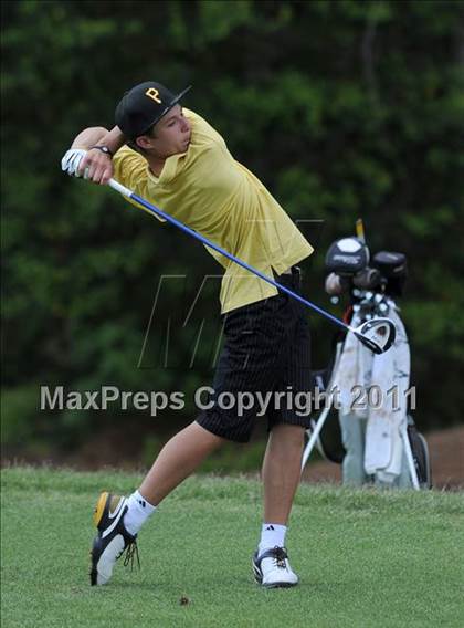 Thumbnail 3 in NCHSAA State 4A Boys Golf Championships (Day 1) photogallery.