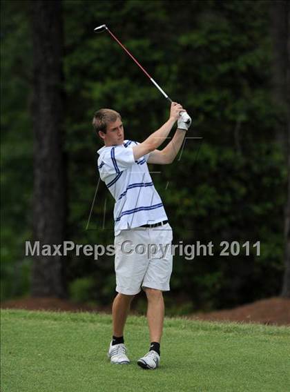 Thumbnail 3 in NCHSAA State 4A Boys Golf Championships (Day 1) photogallery.
