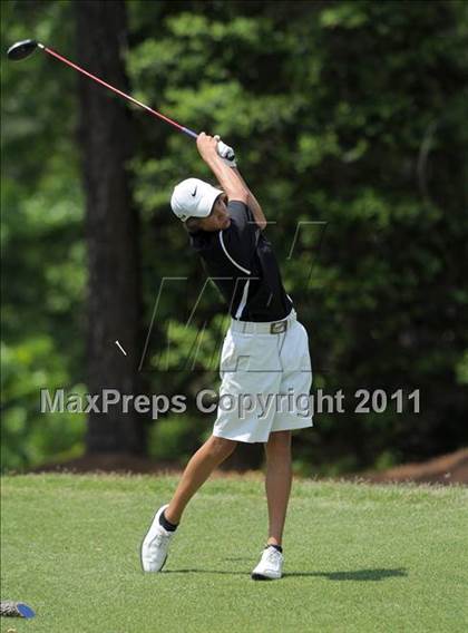 Thumbnail 3 in NCHSAA State 4A Boys Golf Championships (Day 1) photogallery.