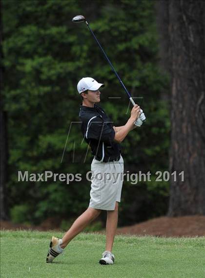 Thumbnail 3 in NCHSAA State 4A Boys Golf Championships (Day 1) photogallery.