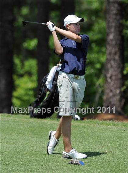 Thumbnail 3 in NCHSAA State 4A Boys Golf Championships (Day 1) photogallery.