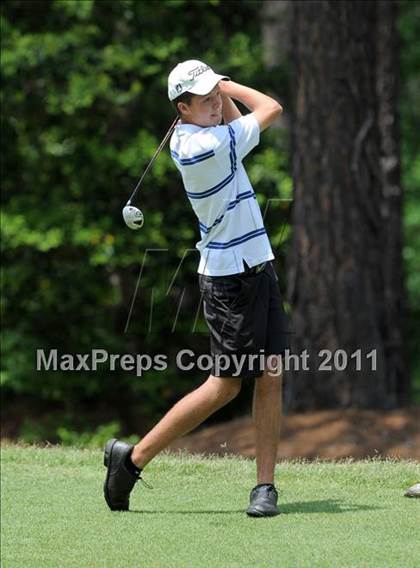 Thumbnail 3 in NCHSAA State 4A Boys Golf Championships (Day 1) photogallery.