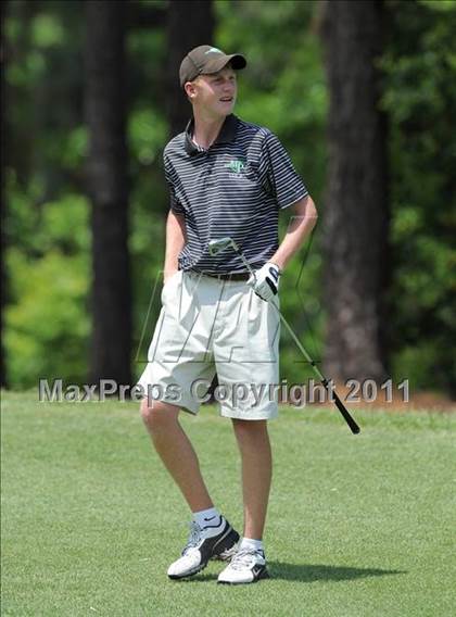 Thumbnail 3 in NCHSAA State 4A Boys Golf Championships (Day 1) photogallery.