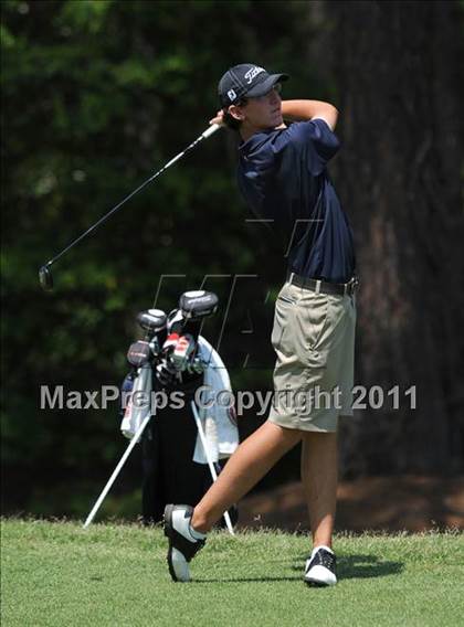 Thumbnail 3 in NCHSAA State 4A Boys Golf Championships (Day 1) photogallery.
