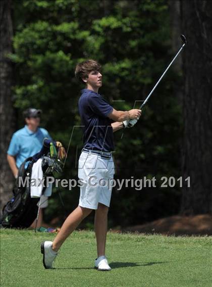 Thumbnail 3 in NCHSAA State 4A Boys Golf Championships (Day 1) photogallery.
