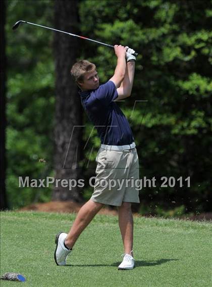Thumbnail 3 in NCHSAA State 4A Boys Golf Championships (Day 1) photogallery.