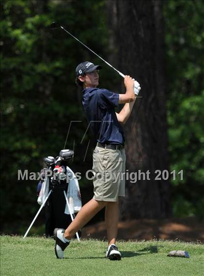 Thumbnail 3 in NCHSAA State 4A Boys Golf Championships (Day 1) photogallery.