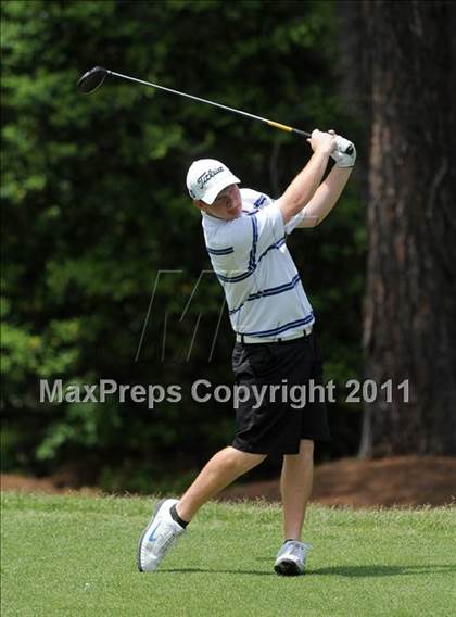 Thumbnail 3 in NCHSAA State 4A Boys Golf Championships (Day 1) photogallery.