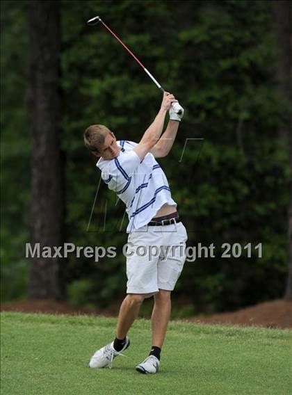 Thumbnail 3 in NCHSAA State 4A Boys Golf Championships (Day 1) photogallery.