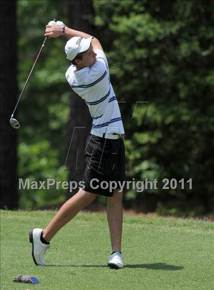 Thumbnail 3 in NCHSAA State 4A Boys Golf Championships (Day 1) photogallery.