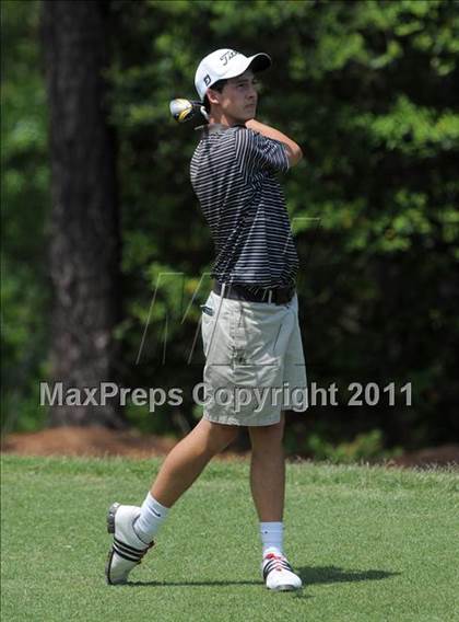 Thumbnail 3 in NCHSAA State 4A Boys Golf Championships (Day 1) photogallery.
