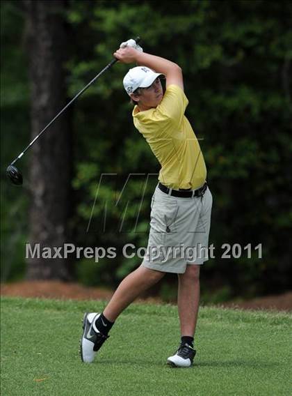 Thumbnail 3 in NCHSAA State 4A Boys Golf Championships (Day 1) photogallery.