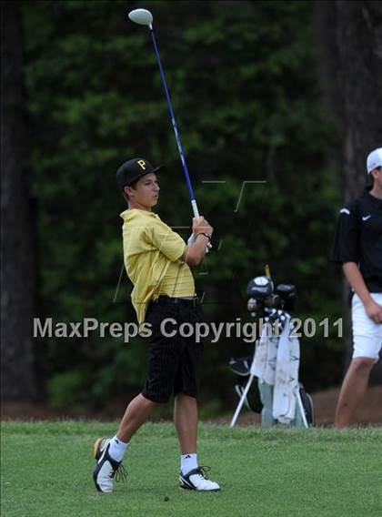 Thumbnail 1 in NCHSAA State 4A Boys Golf Championships (Day 1) photogallery.