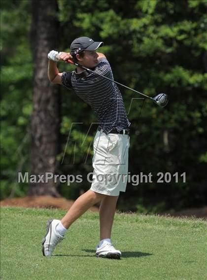 Thumbnail 3 in NCHSAA State 4A Boys Golf Championships (Day 1) photogallery.