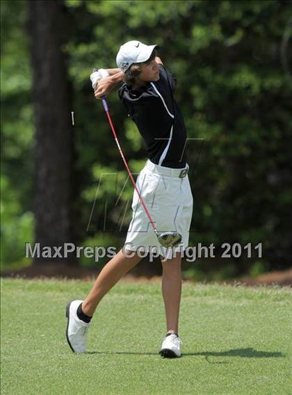 Thumbnail 1 in NCHSAA State 4A Boys Golf Championships (Day 1) photogallery.