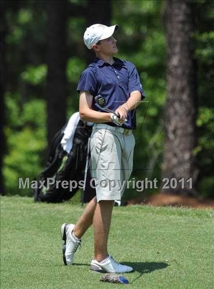Thumbnail 3 in NCHSAA State 4A Boys Golf Championships (Day 1) photogallery.