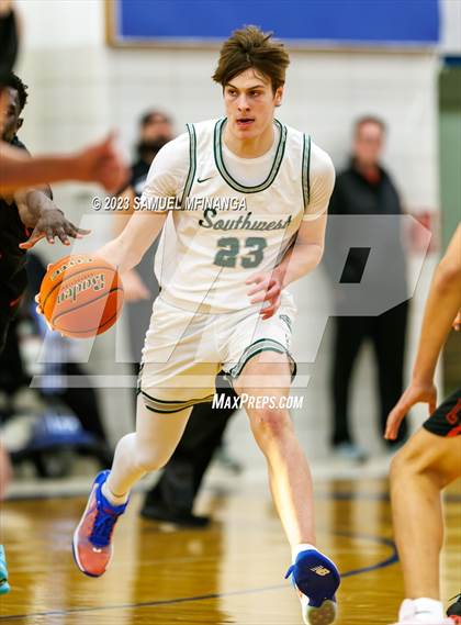 Thumbnail 3 in Lincoln Southwest vs. Lincoln High (HAC Tournament) photogallery.