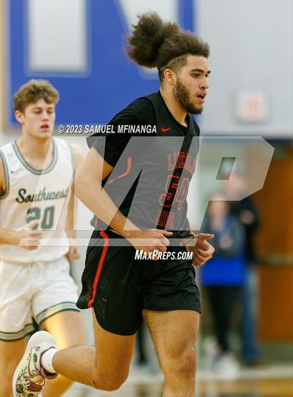 Thumbnail 3 in Lincoln Southwest vs. Lincoln High (HAC Tournament) photogallery.