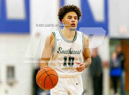 Thumbnail 3 in Lincoln Southwest vs. Lincoln High (HAC Tournament) photogallery.