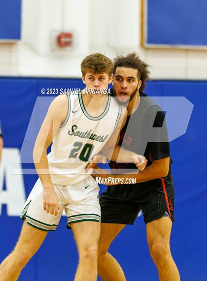 Thumbnail 3 in Lincoln Southwest vs. Lincoln High (HAC Tournament) photogallery.