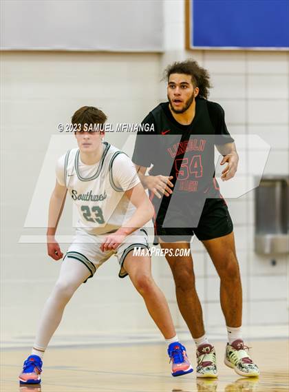 Thumbnail 3 in Lincoln Southwest vs. Lincoln High (HAC Tournament) photogallery.