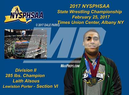 Thumbnail 3 in NYSPHSAA Wrestling Championships (Div.2 - 285 lb. Champ)  photogallery.