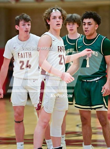 Thumbnail 2 in (CHSAA 3A Boys Basketball Round 2) Highland vs Faith Christian photogallery.