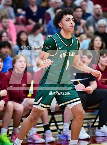 Thumbnail 1 in (CHSAA 3A Boys Basketball Round 2) Highland vs Faith Christian photogallery.