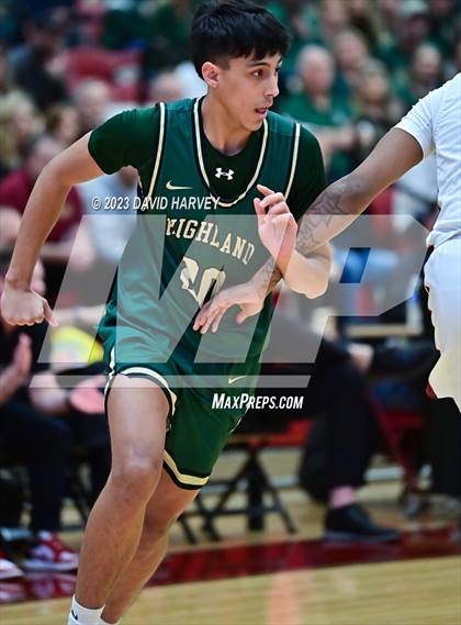 Thumbnail 2 in (CHSAA 3A Boys Basketball Round 2) Highland vs Faith Christian photogallery.