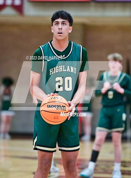 Thumbnail 2 in (CHSAA 3A Boys Basketball Round 2) Highland vs Faith Christian photogallery.