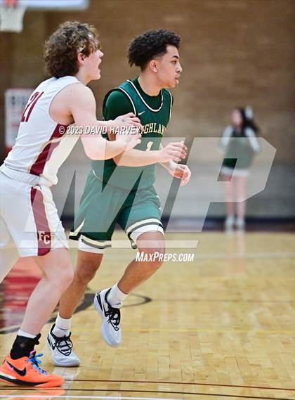 Thumbnail 3 in (CHSAA 3A Boys Basketball Round 2) Highland vs Faith Christian photogallery.