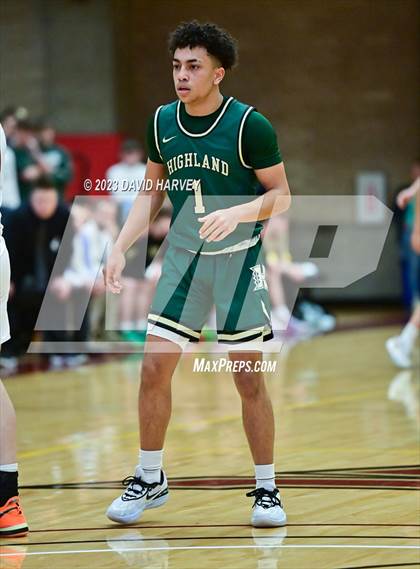 Thumbnail 3 in (CHSAA 3A Boys Basketball Round 2) Highland vs Faith Christian photogallery.
