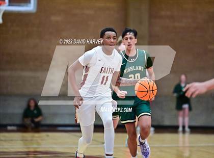 Thumbnail 1 in (CHSAA 3A Boys Basketball Round 2) Highland vs Faith Christian photogallery.