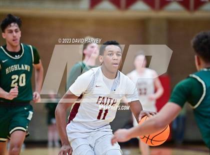 Thumbnail 1 in (CHSAA 3A Boys Basketball Round 2) Highland vs Faith Christian photogallery.