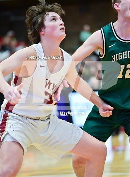 Thumbnail 2 in (CHSAA 3A Boys Basketball Round 2) Highland vs Faith Christian photogallery.