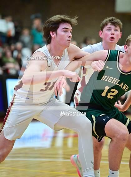 Thumbnail 2 in (CHSAA 3A Boys Basketball Round 2) Highland vs Faith Christian photogallery.