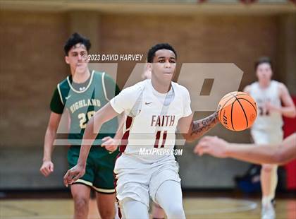 Thumbnail 2 in (CHSAA 3A Boys Basketball Round 2) Highland vs Faith Christian photogallery.