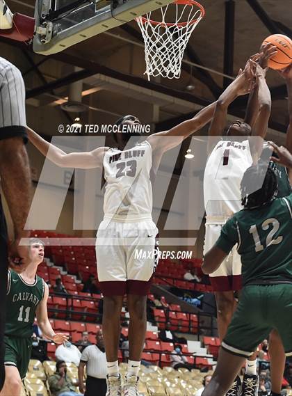 Thumbnail 1 in Calvary Baptist Academy vs Pine Bluff (King Cotton Classic) photogallery.