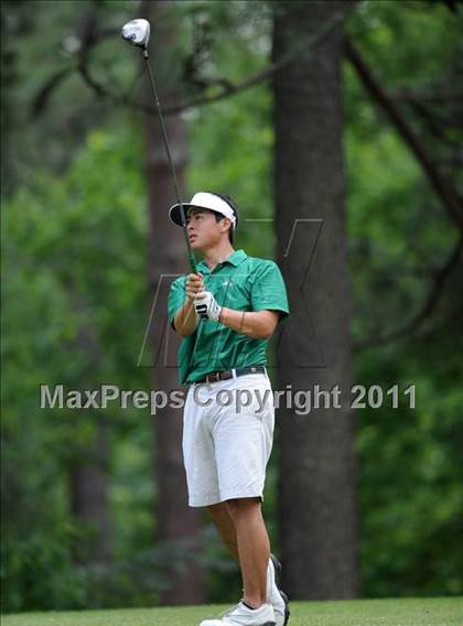 Thumbnail 3 in NCHSAA State 4A Boys Golf Championships (Day 2) photogallery.