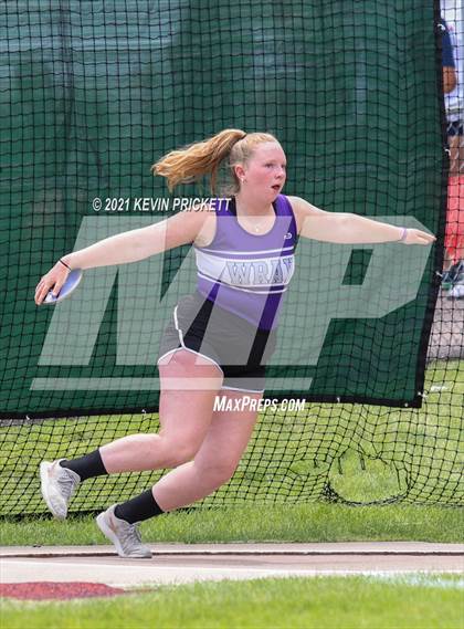 Thumbnail 1 in CHSAA Track & Field 2A Championships (Girls Discus) photogallery.