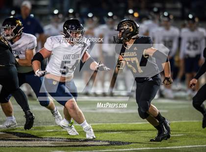 Thumbnail 2 in Lake Creek vs. Crockett (UIL Football 5A Division 2 Region III Area) photogallery.