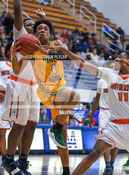 Thumbnail 1 in Southern Lee vs. Pine Forest (Cumberland County Schools Basketball Holiday Classic) photogallery.