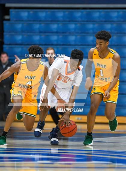 Thumbnail 1 in Southern Lee vs. Pine Forest (Cumberland County Schools Basketball Holiday Classic) photogallery.