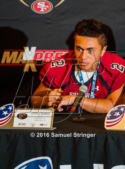 Thumbnail 2 in USA Football/MaxPreps Media Day @ SF 49ers facility photogallery.